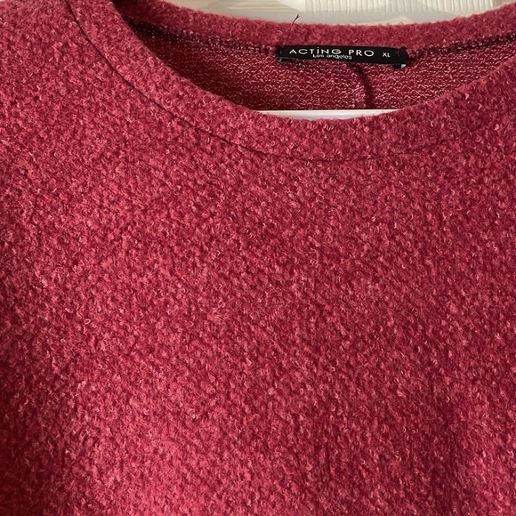 EUC Berry colored lightweight sweater with balloon sleeves - Picture 2 of 3